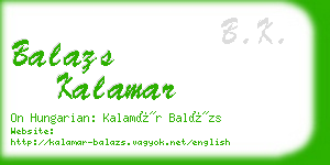 balazs kalamar business card